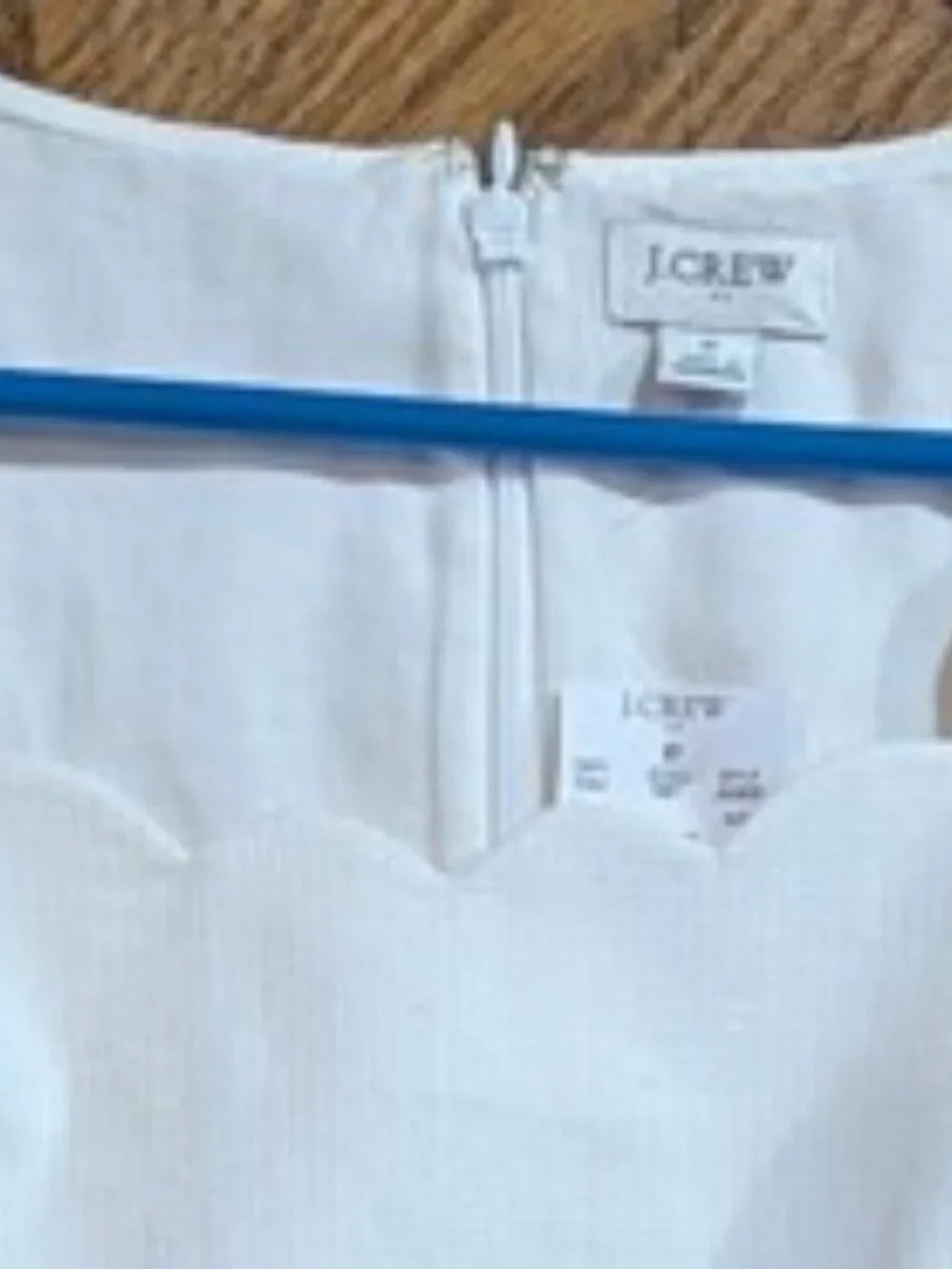 J Crew White Scalloped Edge Dress - Size 2 - NWT